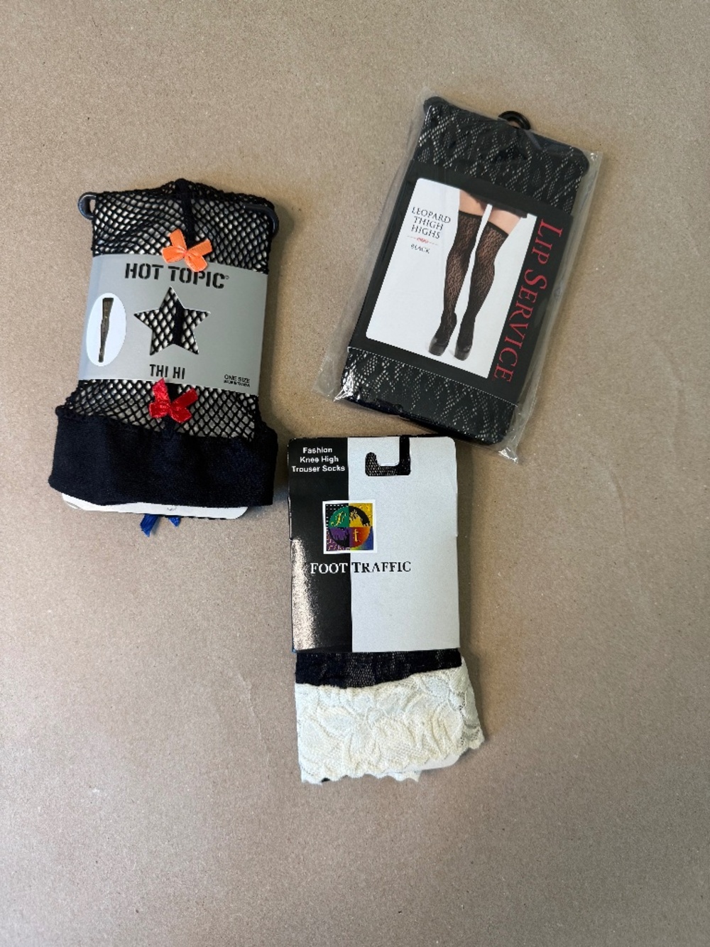 NWT Bundle of 3 Thigh High Stockings Size OS